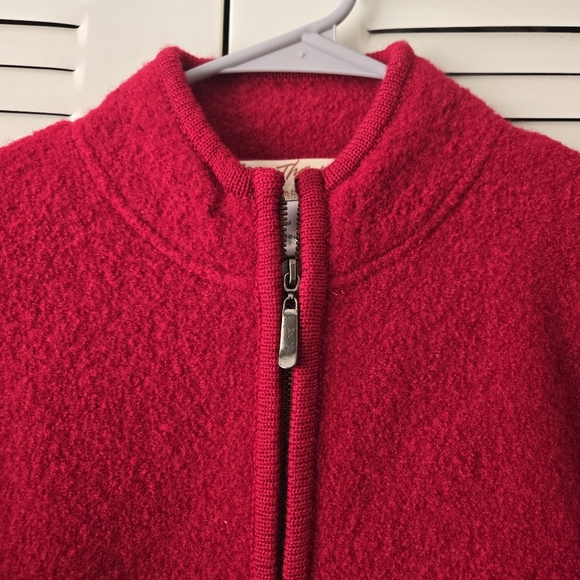 Vintage Norm Thompson Women Red Wool Jacket Size L 165 - Picture 3 of 7